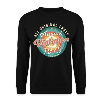 1973 August Retro - Unisex Sweatshirt - black - Front - Alina (178cm) & Michal (187cm)