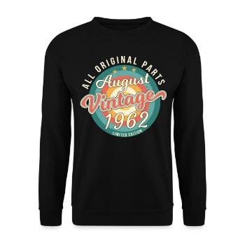 1962 In August 60th birthday - Unisex Sweatshirt - black - Front - Alina (178cm) & Michal (187cm)