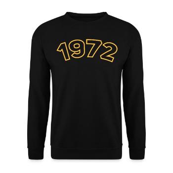 1972 year yellow - Unisex Sweatshirt - black - Front - Alina (178cm) & Michal (187cm)
