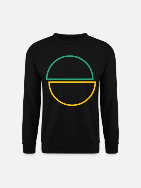 Demi-cercles vert et jaune Design - Sweat-shirt Unisexe - noir
