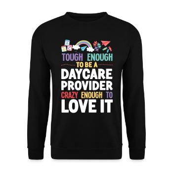 Childcare Daycare Provider Teacher - Unisex Pullover - Schwarz - Vorne - Alina (178cm) & Michal (187cm)