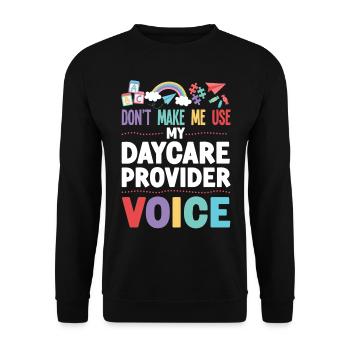 Fournisseur de services de garde d’enfants Enseignant - Sweat-shirt Unisexe - noir - Devant - Alina (178cm) & Michal (187cm)