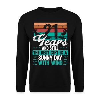 21 Year Old Kitesurfer Kiteboarding 21 Birthday - Unisex Pullover - Schwarz - Vorne - Alina (178cm) & Michal (187cm)