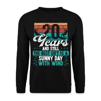 20 Year Old Kitesurfer Kiteboarding 20 Birthday - Unisex Pullover - Schwarz - Vorne - Alina (178cm) & Michal (187cm)