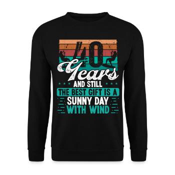 40 Year Old Kitesurfer Kiteboarding 40 Birthday - Unisex Sweatshirt - black - Front - Alina (178cm) & Michal (187cm)