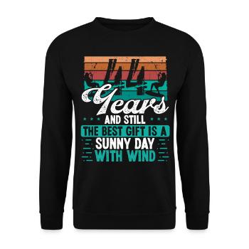 44 Year Old Kitesurfer Kiteboarding 44 Birthday - Unisex Pullover - Schwarz - Vorne - Alina (178cm) & Michal (187cm)