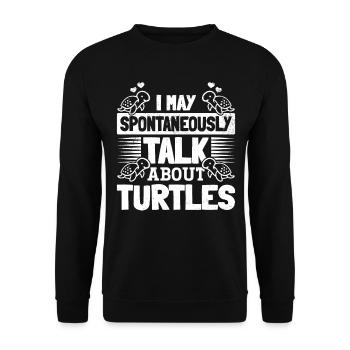 Cute sea turtle - I may spontaneously about - Unisex Sweatshirt - black - Front - Alina (178cm) & Michal (187cm)