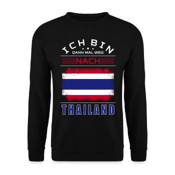 Ich Bin Dann Mal Weg Nach Thailand Fahne Urlaub - Unisex Pullover - Schwarz - Vorne - Alina (178cm) & Michal (187cm)