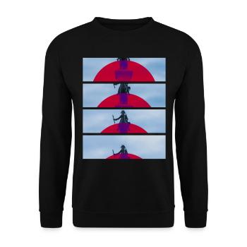 Madrid Spain City Skyline Home Love - Unisex Sweatshirt - black - Front - Alina (178cm) & Michal (187cm)