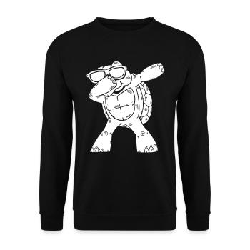 Dabbing Turtle Sea Turtle Lover Un cool - Sweat-shirt Unisexe - noir - Devant - Alina (178cm) & Michal (187cm)