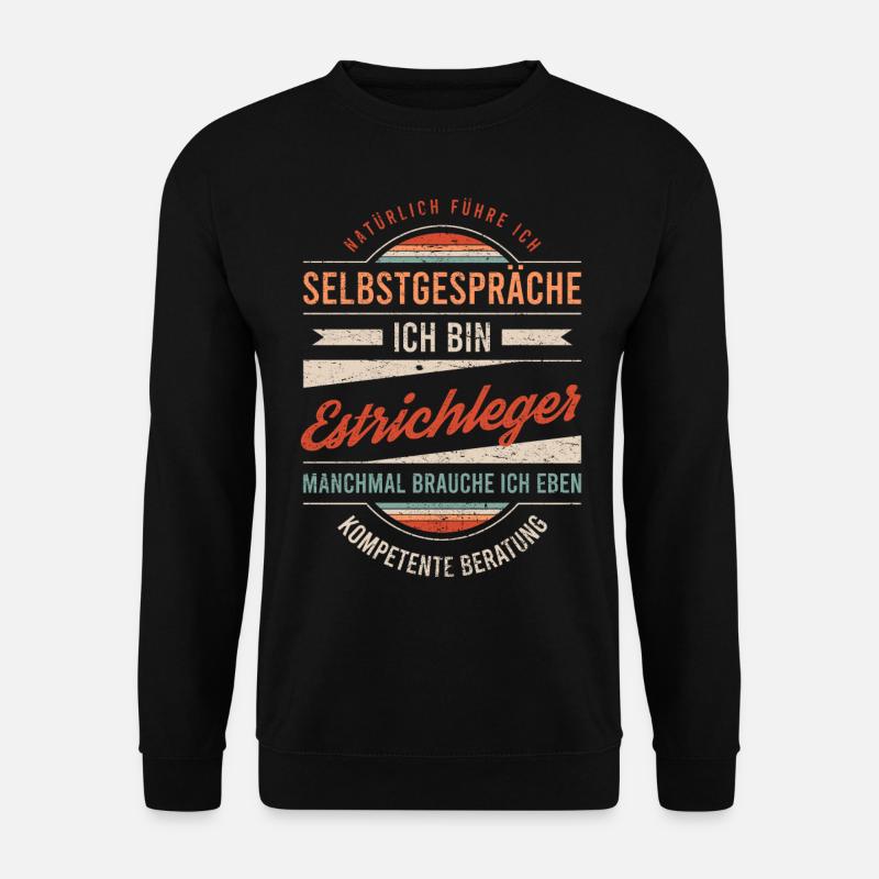 Estrichleger Arbeitskollege Kollege Geschenk Retro - Unisex Pullover - Schwarz