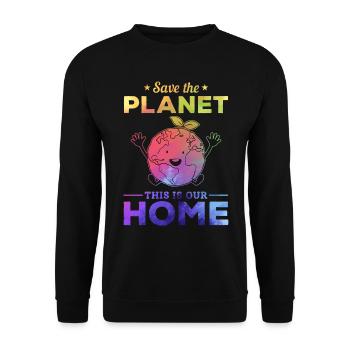 Lustiger Tag der Erde - Rette den Planeten Dies - Unisex Pullover - Schwarz - Vorne - Alina (178cm) & Michal (187cm)