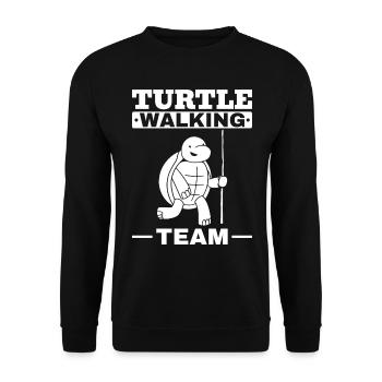 Mountain Sports Hiking Mountain Turtle Walking Team - Unisex Sweatshirt - black - Front - Alina (178cm) & Michal (187cm)