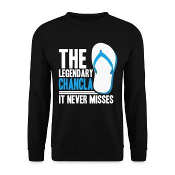 The Legendary Chancla Spanish Mexican La - Unisex Sweatshirt - black - Front - Alina (178cm) & Michal (187cm)