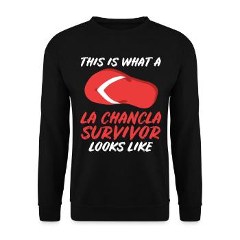 La Chancla Survivor Spanish Mexican La - Unisex Sweatshirt - black - Front - Alina (178cm) & Michal (187cm)
