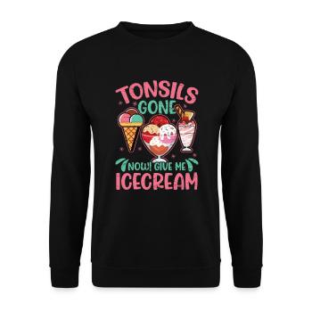 Icecream Tonsil Survivor Tonsillectomy - Unisex Sweatshirt - black - Front - Alina (178cm) & Michal (187cm)