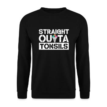 Straight Outa Tonsill Survivor Tonsillectomy - Unisex Sweatshirt - black - Front - Alina (178cm) & Michal (187cm)