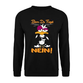 Bevor du Fragst Nein! - Unisex Pullover - Schwarz - Vorne - Alina (178cm) & Michal (187cm)