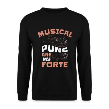 Musique Forte Jeu de mots musical Musiciens - Sweat-shirt Unisexe - noir - Devant - Alina (178cm) & Michal (187cm)