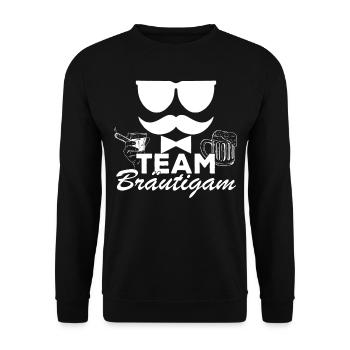 Heiraten JGA Bier Trinken Saufen Bräutigam - Unisex Pullover - Schwarz - Vorne - Alina (178cm) & Michal (187cm)