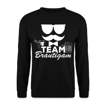 Heiraten JGA Bier Trinken Saufen Bräutigam - Unisex Pullover - Schwarz - Vorne - Alina (178cm) & Michal (187cm)