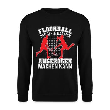 Floorball das beste was man mache kann - Unisex Pullover - Schwarz - Vorne - Alina (178cm) & Michal (187cm)