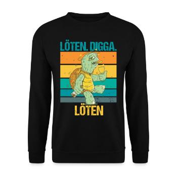Löten Digga löten Biertrinker auf Sauftour - Unisex Pullover - Schwarz - Vorne - Alina (178cm) & Michal (187cm)