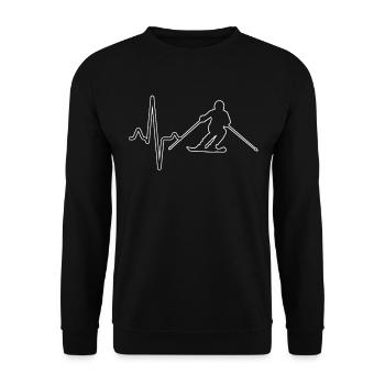 Battement de cœur de ski - Sweat-shirt Unisexe - noir - Devant - Alina (178cm) & Michal (187cm)