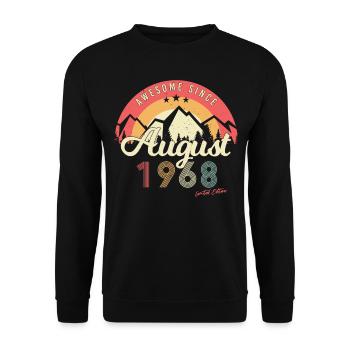 1968 August Retro - Unisex Sweatshirt - black - Front - Alina (178cm) & Michal (187cm)