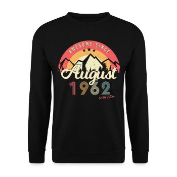 1962 In August 60th birthday - Unisex Sweatshirt - black - Front - Alina (178cm) & Michal (187cm)