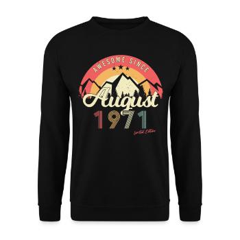 1971 Août Rétro - Sweat-shirt Unisexe - noir - Devant - Alina (178cm) & Michal (187cm)