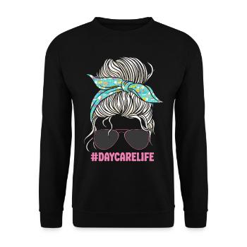 Childcare Daycare Provider Teacher - Unisex Sweatshirt - black - Front - Alina (178cm) & Michal (187cm)