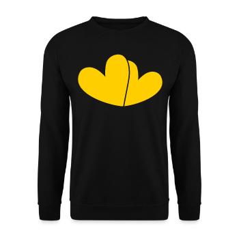 Two Yellow Hearts - Unisex Sweatshirt - black - Front - Alina (178cm) & Michal (187cm)