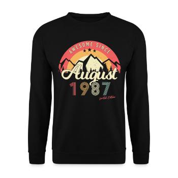 Baujahr Im August 1987 - Unisex Pullover - Schwarz - Vorne - Alina (178cm) & Michal (187cm)