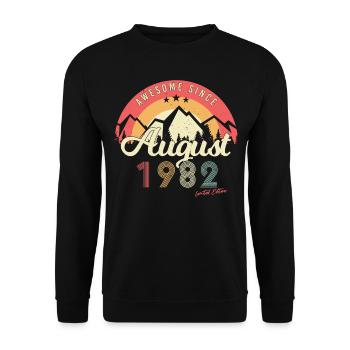 40e anniversaire août 1982 - Sweat-shirt Unisexe - noir - Devant - Alina (178cm) & Michal (187cm)