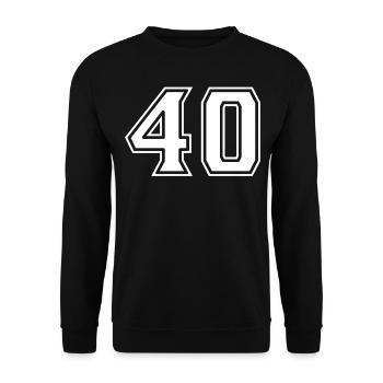 Numéro 40 Blanc - Sweat-shirt Unisexe - noir - Devant - Alina (178cm) & Michal (187cm)