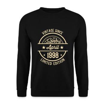 Anniversaire Vintage depuis avril 1998 - Sweat-shirt Unisexe - noir - Devant - Alina (178cm) & Michal (187cm)