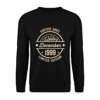 Anniversaire Vintage depuis Décembre 1999 - Sweat-shirt Unisexe - noir - Devant - Alina (178cm) & Michal (187cm)