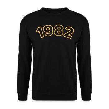 1982 Year Yellow - Unisex Sweatshirt - black - Front - Alina (178cm) & Michal (187cm)