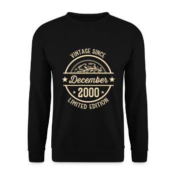 Anniversaire Vintage depuis Décembre 2000 - Sweat-shirt Unisexe - noir - Devant - Alina (178cm) & Michal (187cm)