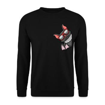 Chauve-souris avec lunettes de soleil Kawaii Funny - Sweat-shirt Unisexe - noir - Devant - Alina (178cm) & Michal (187cm)