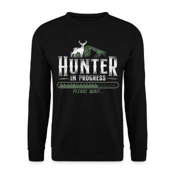 Buck Deer Hunting Hunter Vintage - Unisex Sweatshirt - black - Front - Alina (178cm) & Michal (187cm)