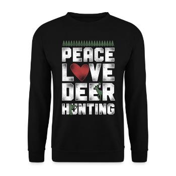 Buck Deer Hunting Hunter Vintage - Unisex Pullover - Schwarz - Vorne - Alina (178cm) & Michal (187cm)