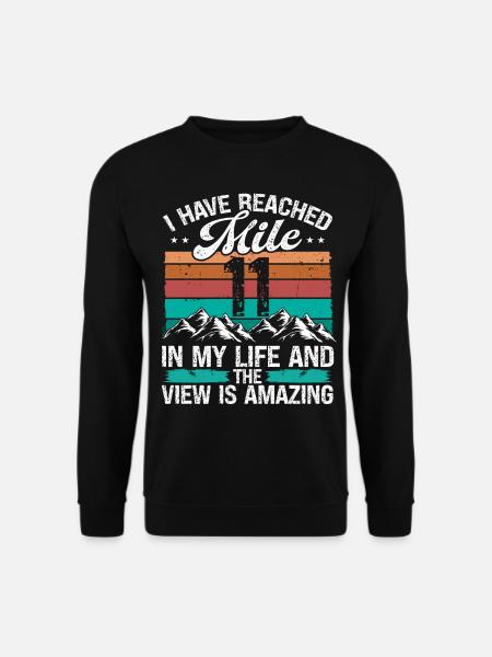 11 Year Old Hiker Mountains Hiking 11 Birthday - Unisex Pullover - Schwarz