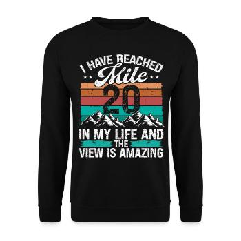 20 Year Old Hiker Mountains Hiking 20 Birthday - Unisex Pullover - Schwarz - Vorne - Alina (178cm) & Michal (187cm)