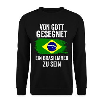 Brasilien Brasilianer Brasilianisches - Unisex Pullover - Schwarz - Vorne - Alina (178cm) & Michal (187cm)