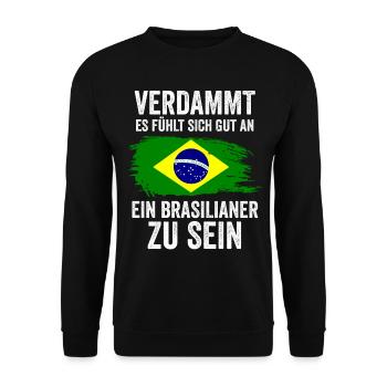 Brasilien Brasilianer Brasilianisches - Unisex Pullover - Schwarz - Vorne - Alina (178cm) & Michal (187cm)
