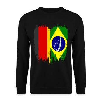 Germany Flag Brazil - Unisex Sweatshirt - black - Front - Alina (178cm) & Michal (187cm)