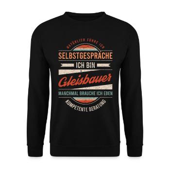 Gleisbauer Arbeitskollege Kollege Geschenk Retro - Unisex Pullover - Schwarz - Vorne - Alina (178cm) & Michal (187cm)