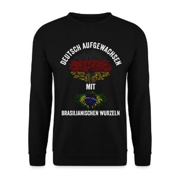 Deutschland Brasilianer Brasilianisches Brasilien - Unisex Pullover - Schwarz - Vorne - Alina (178cm) & Michal (187cm)